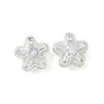 Brass Micro Pave Cubic Zirconia Beads