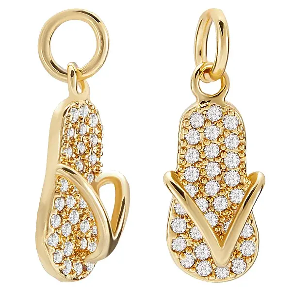 8Pcs Brass Micro Pave Cubic Zirconia Pendants