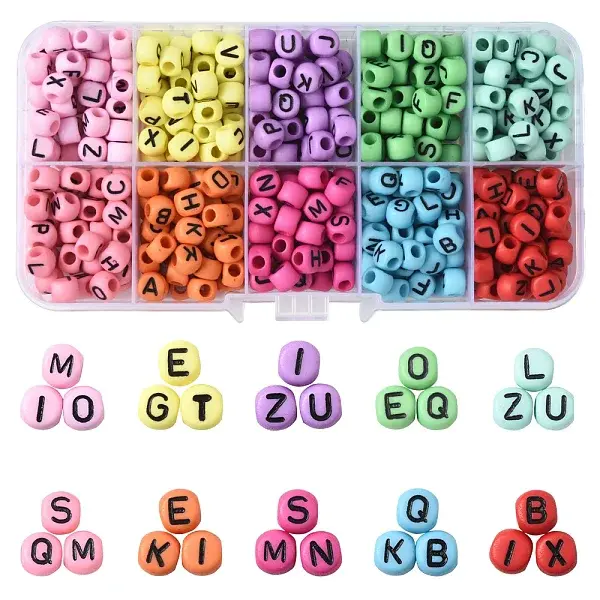 450Pcs 10 Styles Opaque Acrylic Beads