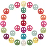 100Pcs Peace Sign Synthetic Turquoise Beads