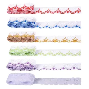 30 Yards 6 Colors Ethnic Style Polyester Flower Lace Trim