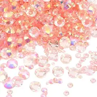 Electroplated Transparent Flat Back Resin Rhinestone Cabochons