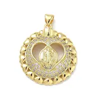 Brass Micro Pave Clear Cubic Zirconia Pendants