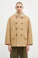Oboustranný kabát Universal Works pánský, béžová barva, přechodný, dvouřadový, 31107
