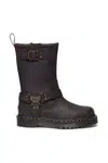 Kožené kozačky Dr. Martens Anistone Hi dámské, hnědá barva, na plochém podpatku, lehce zateplené, DM31901201