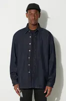 Džínová košile 424 pánská, tmavomodrá barva, relaxed, s klasickým límcem, 35424EJ01L2.236545