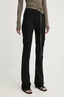 Kalhoty Heliot Emil dámské, černá barva, zvony, high waist, AW24.W.10.177.BLK01