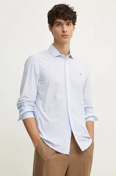 Bavlněná košile Pepe Jeans MARK modrá barva, slim, s italským límcem, PM308716