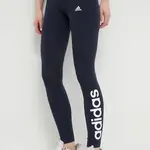 Legíny adidas H07781 dámské, tmavomodrá barva, s potiskem, H07781