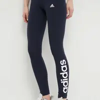 Legíny adidas H07781 dámské, tmavomodrá barva, s potiskem, H07781
