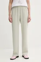 Kalhoty Samsoe Samsoe Hoys dámské, zelená barva, high waist, F16304674