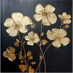 OBRAZ NA KOVU, květiny, 30/30/2 cm