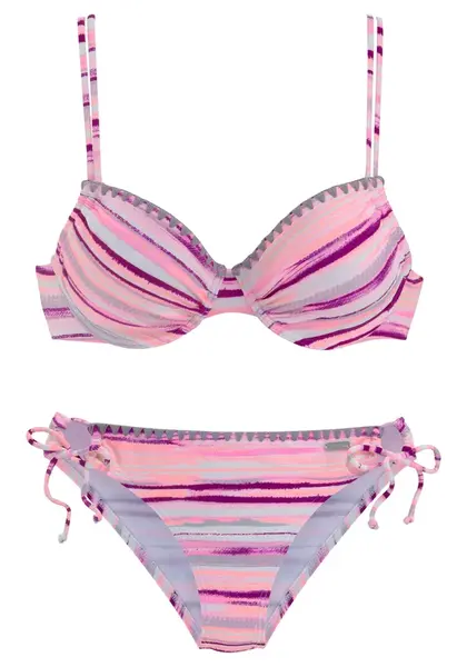 VENICE BEACH Bikiny  pastelovo modrá / tmavofialová / marhuľová