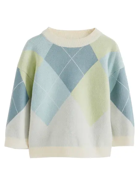 Next Sveter  béžová / modrá / zelená