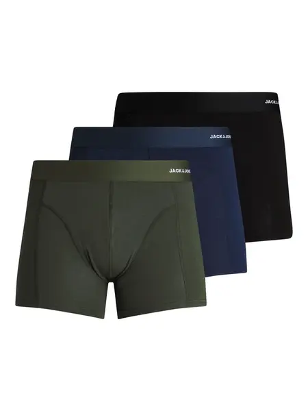 JACK & JONES Boxerky  námornícka modrá / zelená / čierna
