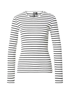 PIECES Tričko 'PCRUKA'  čierna / biela