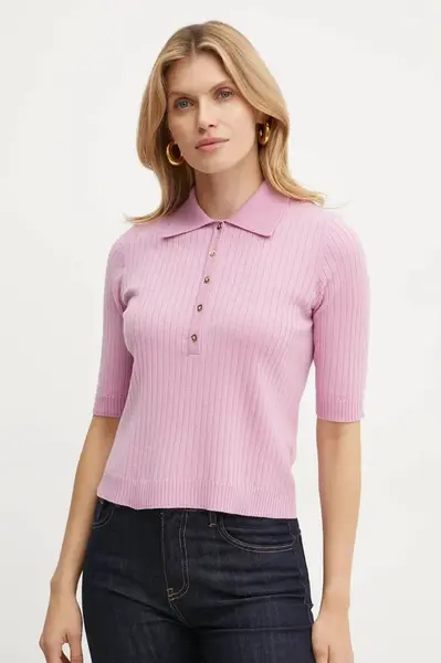 Vlněný svetr Luisa Spagnoli dámský, růžová barva, lehký, 58548