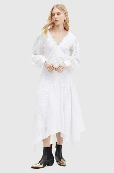 Bavlněné šaty AllSaints AVIANA BRODERIE DRES