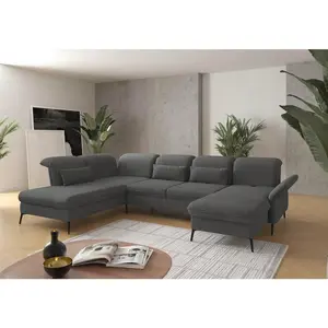 Sit & More SEDACÍ SOUPRAVA, textil, šedá