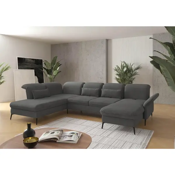 Sit & More SEDACÍ SOUPRAVA, textil, šedá