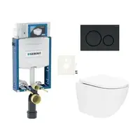 Závesný WC set Geberit na zamurovanie + WC SAT SIKOGEZTOR67S20BL