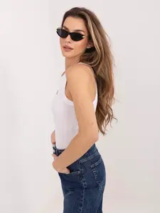 Bílý dámský top s vyšívaným nápisem