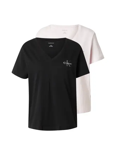 Calvin Klein Jeans Tričko  svetloružová / čierna / biela