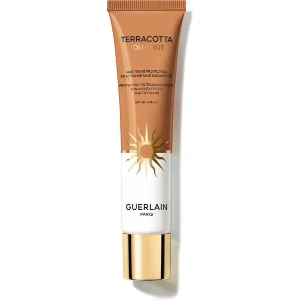 GUERLAIN Terracotta Joli Teint Protecting Tinted Moisturizer rozjasňující make-up pro přirozený vzhled SPF 20 odstín 40 Amber 30 ml