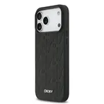 Zadní kryt DKNY PU Leather Grid Pattern Magsafe pro Apple iPhone 17 Pro Max, black