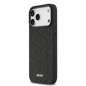 Zadní kryt DKNY PU Leather Grid Pattern Magsafe pro Apple iPhone 17 Pro Max, black
