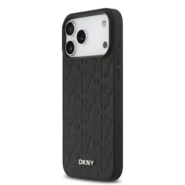 Zadní kryt DKNY PU Leather Grid Pattern Magsafe pro Apple iPhone 17 Pro Max, black