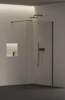 kielle Meara - Sprchová stena Walk-In 120x200 cm, matná čierna/číre sklo 20726WI1204