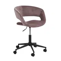 Carryhome OTOČNÁ ŽIDLE PRO MLADÉ, samet, růžová, černá