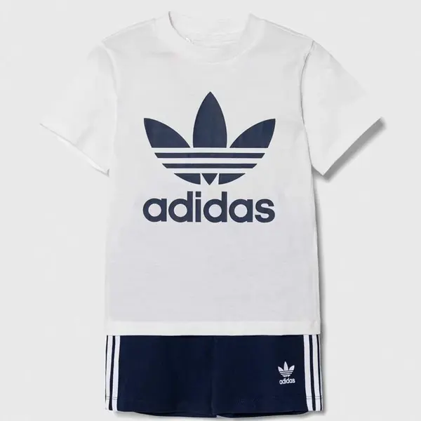 Dětská bavlněná souprava adidas Originals bílá barva