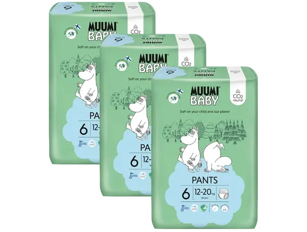 Muumi Baby Pants 6 Junior 12–20 kg eko kalhotky 108 ks