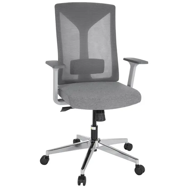 MID.YOU OTOČNÁ ŽIDLE, síťovina, plochá tkanina, šedá, bílá