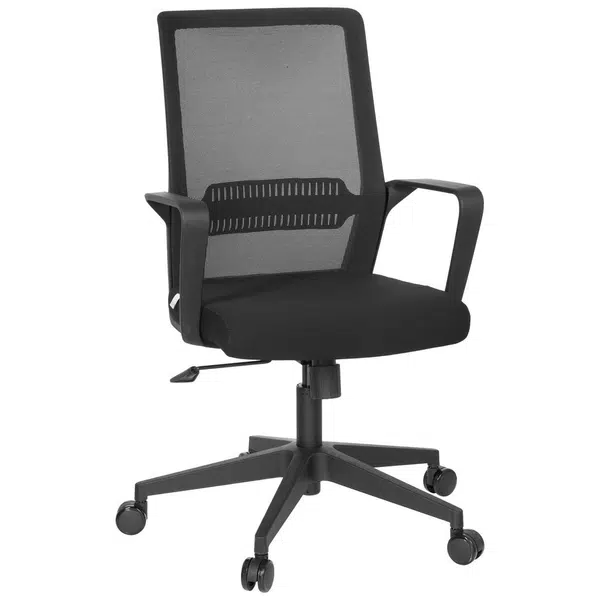MID.YOU OTOČNÁ ŽIDLE, síťovina, plochá tkanina, černá