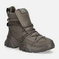 Boty EA7 Emporio Armani dámské, zelená barva, na plochém podpatku, lehce zateplené, XK228.X8M001