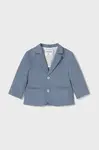 Dětské sako ze směsi lnu Mayoral modrá barva, 1470