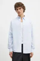 Bavlněná košile Filippa K modrá barva, slim, s límečkem button-down, 31255