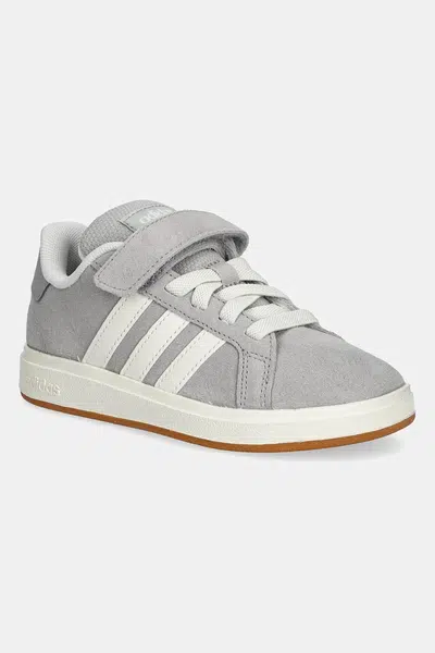 Dětské semišové sneakers boty adidas GRAND COURT 00s šedá barva, JP5897