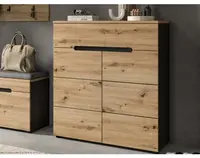 Skrinka s policami/botník Cano, 80 cm, šedá/dub artisan%