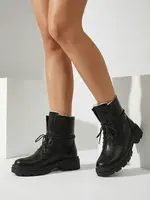Dámske čierne zimné členkové topánky