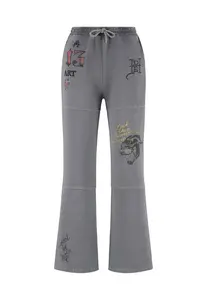 Ed Hardy Nohavice  žltá / sivý denim / červená