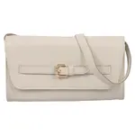 Dámska crossbody kožená kabelka Burkely Clutch - krémová
