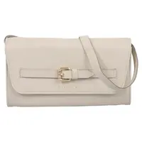 Dámska crossbody kožená kabelka Burkely Clutch - krémová