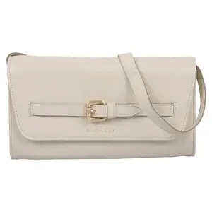 Dámská crossbody kožená kabelka Burkely Clutch - krémová