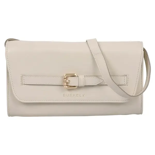 Dámská crossbody kožená kabelka Burkely Clutch - krémová
