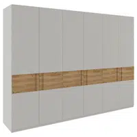 Dieter Knoll ŠATNÍ SKŘÍŇ S OTOČNÝMI DVEŘMI, dub, barvy dubu, světle šedá, 302/218/60 cm