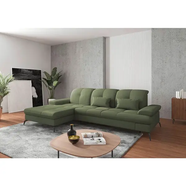 Sit & More ROHOVÁ SEDAČKA, textil, olivově zelená